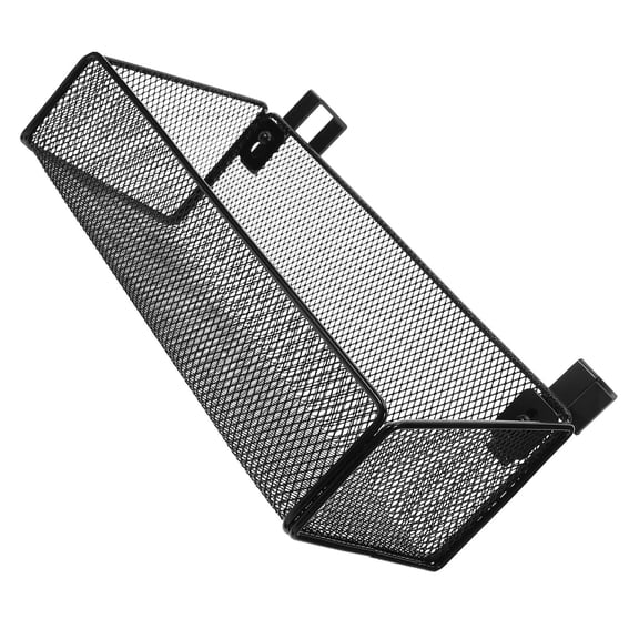 OUNONA Metal Bed Side Shelf for Home with Hanging Rack and Functional Storage Basket