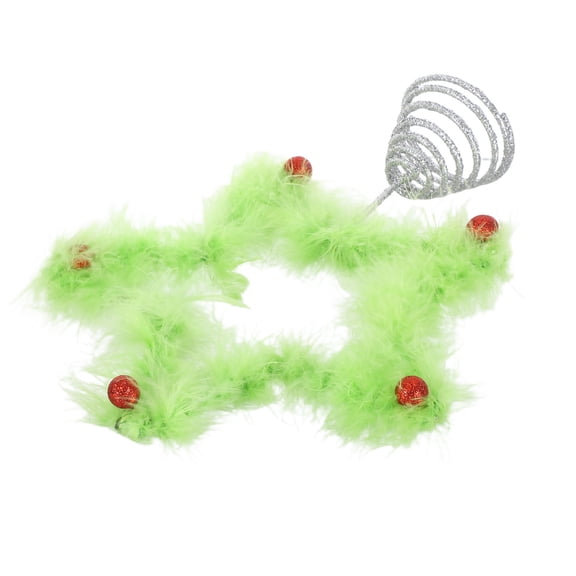 OUNONA Green Furry Star Tree Topper Metal Christmas Tree Decoration for Festive Holiday Treetop Display