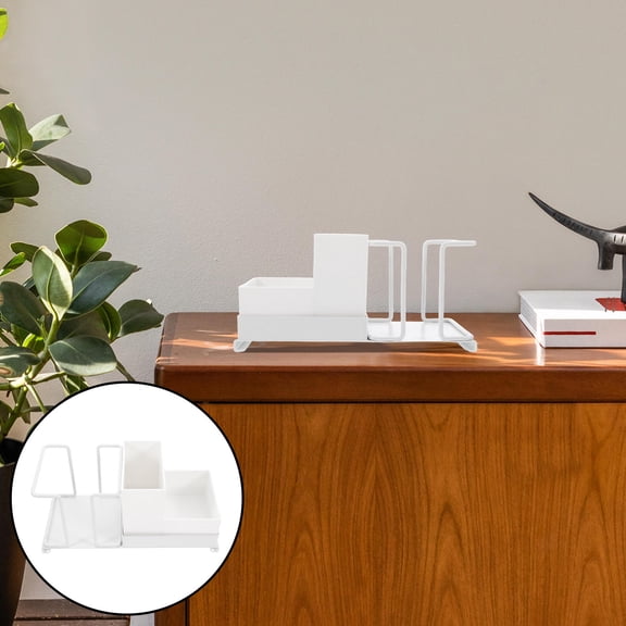 OUNONA Metal Cup Holder For Desk Modern Countertop Organizer With Paper Cup Holder Kicthen Storage Box Multi-Functional Coffee Tea Bag Organizer