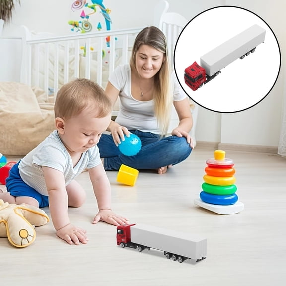 OUNONA Alloy Small Box Truck Model with Flexible Container for Transport Simulation