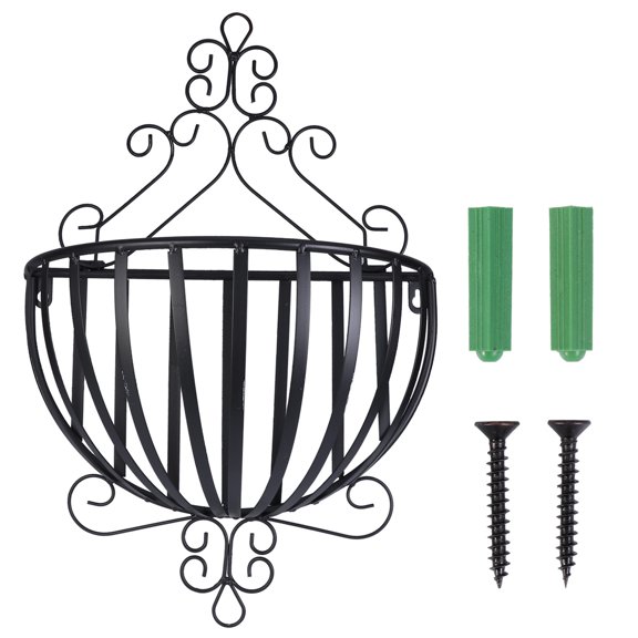 OUNONA Metal Flowerpot Rack Wall Hanger for Small Pots Suitable for Kitchen Balcony Or Windowsill