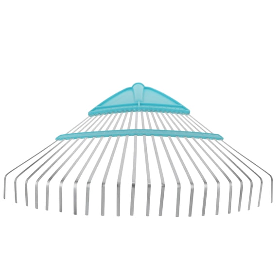 OUNONA Metal Garden Rake with Plastic and Steel Wire for Lawn Sanitation and Leaf Raking
