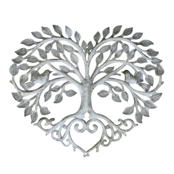 OUNONA Metal Heart-Shaped Tree Wall Decor Hanging Ornament for Outdoor Yard and Garden Decoration