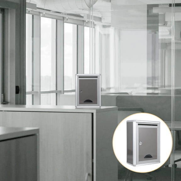 Homoyoyo Wall Mount Aluminum Alloy Mailbox Grey with Lock Secure Outdoor Mailbox