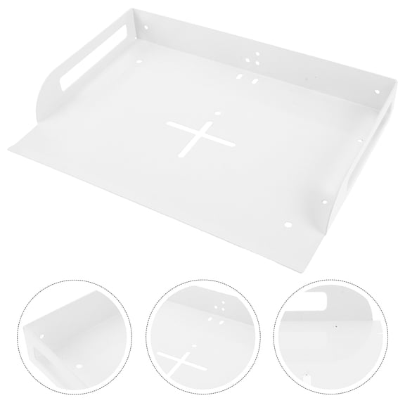 OUNONA White Wall Mounted Projector Shelf Bracket with Adjustable Tray for Home Viewing