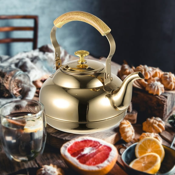 OUNONA Metal Tea Kettle Small Teapot 1.5 L Stovetop Stainless Steel Teakettle Floral Tea Pot Retro Classic Kettle Water Boiler For Kungfu Tea Coffee Gas Induction Stovetops