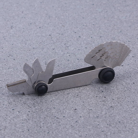 OUNONA Metal Thread Pitch Gauge for Measuring Use Silver Heavy Duty 60 Accurate Thread Profiles 14 Leaves
