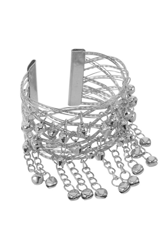 Metal Upper Arm Bangle with Bell Design for Belly Dance and Performance Decoration