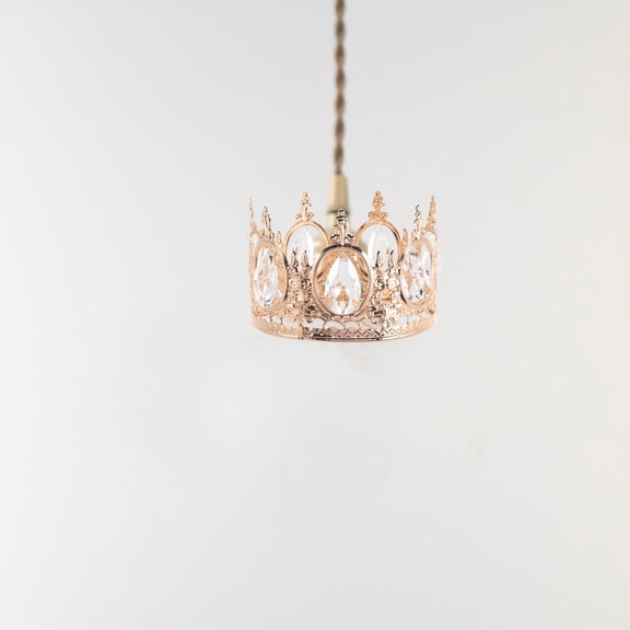 OUNONA Metal and Glass Crystal Pendant for Ceiling Light Crown Decoration