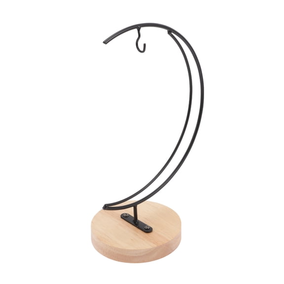 OUNONA Micro Landscape Iron Frame Garden Decoration Moon-shaped Ornament Stand