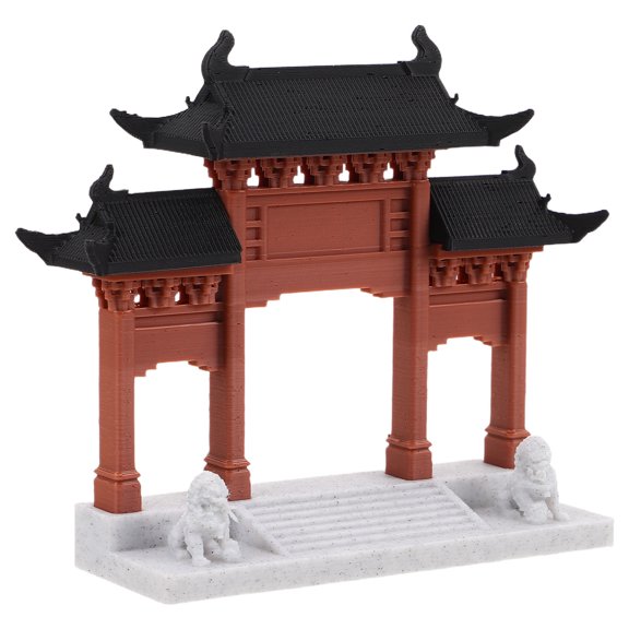 OUNONA Chinese Gate Aquarium Model Plastic Craftsmanship with Fine Detail