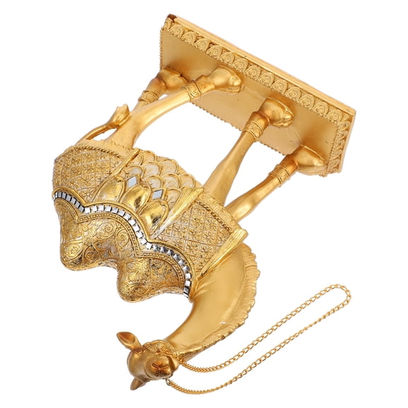Tineasur Resin Camel Model with Middle Eastern Design in Golden Finish for Elegant Tabletop Ornament