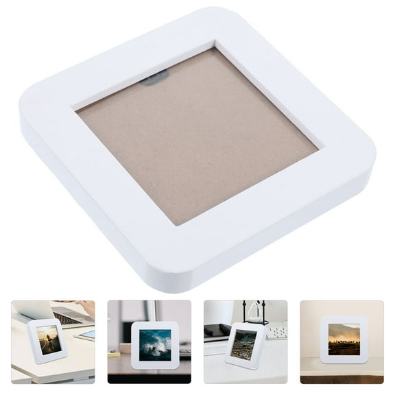 OUNONA Elegant Small Wooden Photo Frame 1-Pack 11.5x11.5x0.6in Memorial Picture Holder for Office and Home Decor
