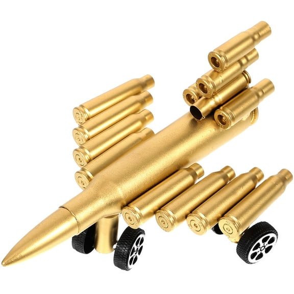 OUNONA Mini Plane Army Airplane Model Travel 15x11cm Golden