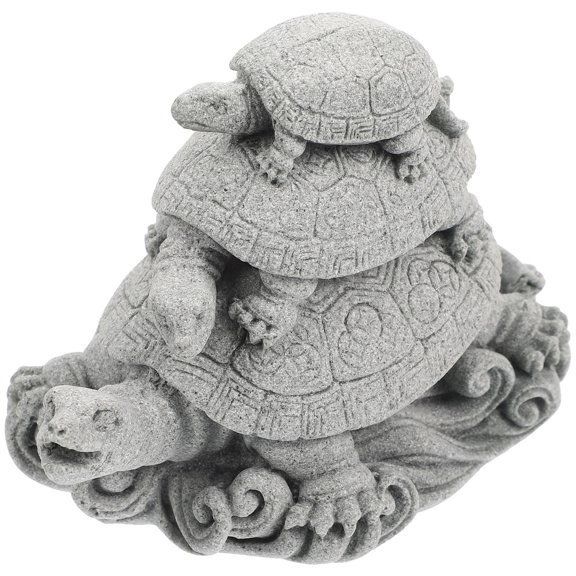 OUNONA Grey Turtle Statue Sculpture for Garden Micro Landscape and Home Ornament