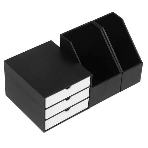 OUNONA Miniature Dollhouse Storage Organizer and File Container for Doll House, Tiny Craft, Mini House Ornament, Book Organizer