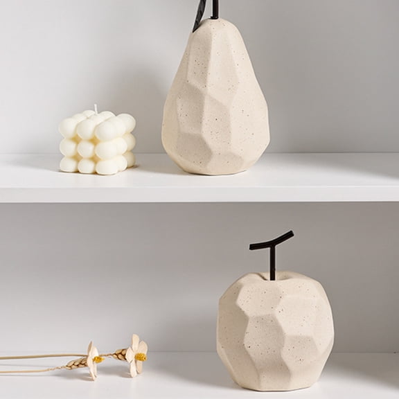OUNONA Miniature Figurines Geometric Centerpieces Wedding Pears Beige