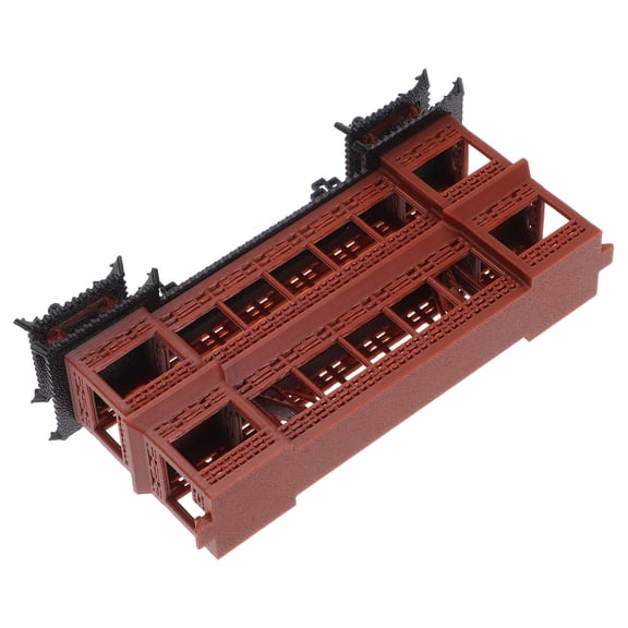 OUNONA Miniature Garden Pavilion Ancient Building Miniature Plastic Ancient Corridor Model for Home and Office Decor Artistic Chinese Style Pavilion