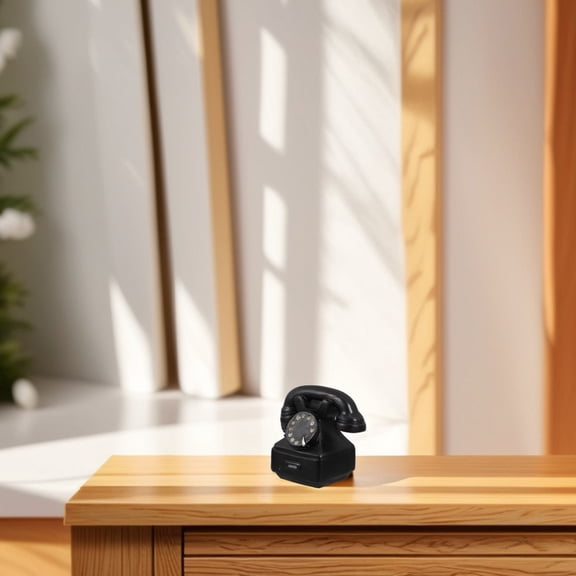 OUNONA Miniature Telephone Vintage Mini Phone Rotary Phone Model Dollhouse Home Desk Accessories Desk Telephone Decoration