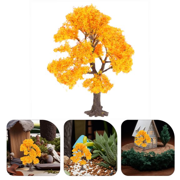 OUNONA Miniature Tree Figurines for DIY Projects Model Landscape Tree Decor Tiny Trees for Crafts Fairy Garden Plant Ornaments Dollhouse Scenery Supplies