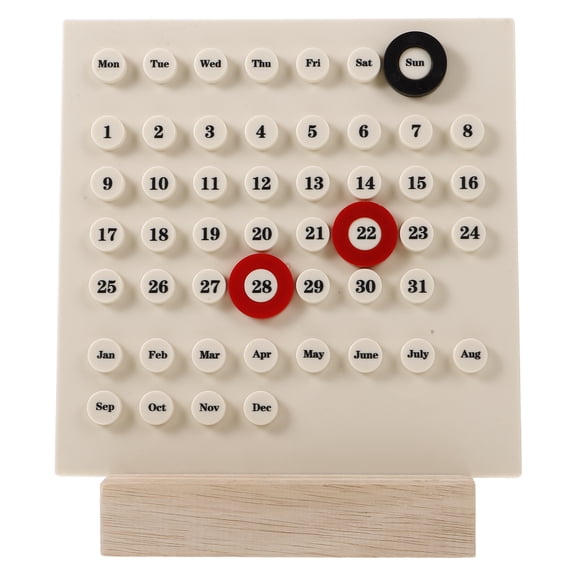 IFANLANDOR Wood Desk Calendar 1Pcs Date Management Diy Design Office Organization 9.24X7.86X1.77In