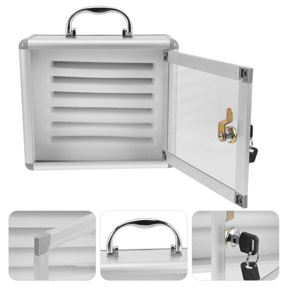 OUNONA Cell Phone Lockers Cell Phone Locker Box Silver 1Pack
