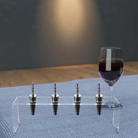 OUNONA Countertop Wine Stopper Organizer Rack Transparent for Home Bar Display