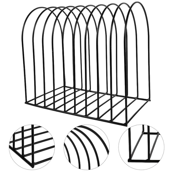 OUNONA Office Desk Vertical File Organizer Metal Bookshelf Rack with Scratch Resistant Finish