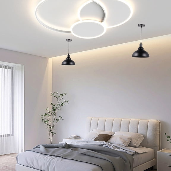 OUNONA Modern Decorative Hanging Lamp Gourd Shape Iron Ceiling Light 1Pack