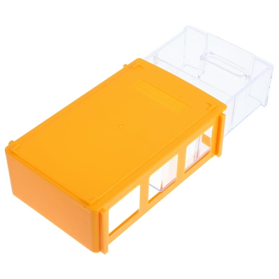 OUNONA Modular Stackable Plastic Craft Storage Bin with Clear Drawer, Desktop Organizer for Classroom and Office Supplies, Yellow