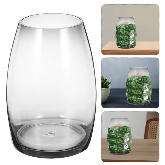 OUNONA Moss Glass Planter Vase for Small Plants Transparent Glass Container for Desktop Decoration DIY Micro-Landscape Vase Small Fish Bowl Vase