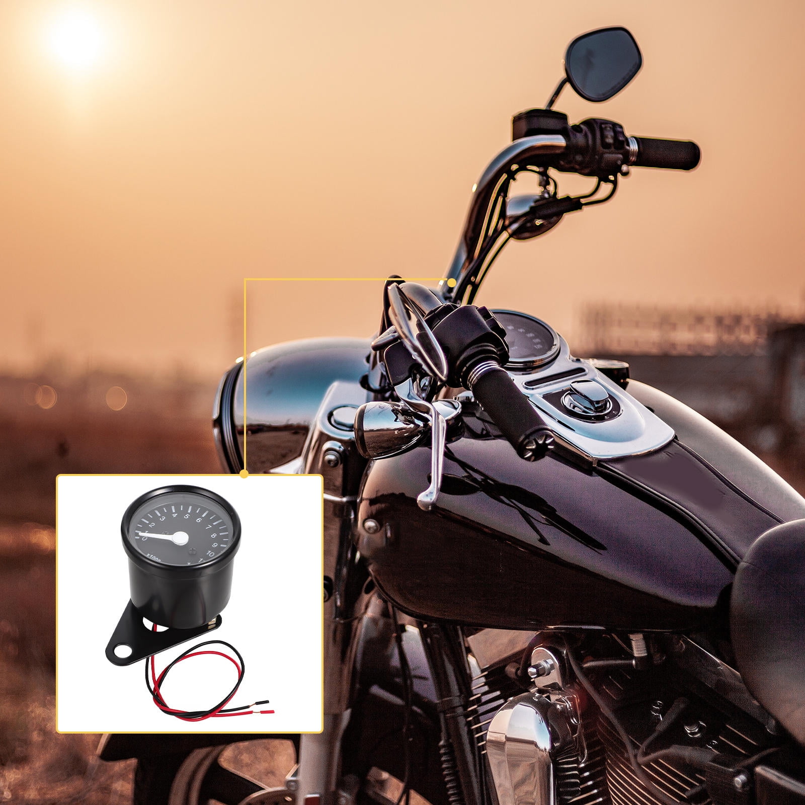 OUNONA Motorbike Tachometer Motorcycle Instrument Motorbike Gauge 7X7cm