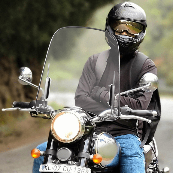 OUNONA Transparent Motorcycle Windshield with Wind Deflector for Comfortable Riding, Universal Fit and Easy Installation