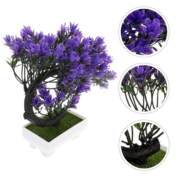 OUNONA Multi Color Fake Flower Bonsai for Home Decor Artificial Flower Tree Ornament Plastic 16.5 Inches