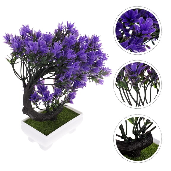 OUNONA Multi Color Fake Flower Bonsai for Home Decor Artificial Flower Tree Ornament Plastic 16.5 Inches