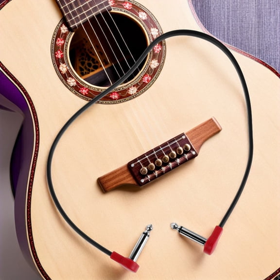 OUNONA Right Angle Instrument Cable for Guitar and Keyboard with Shielded Audio Connector