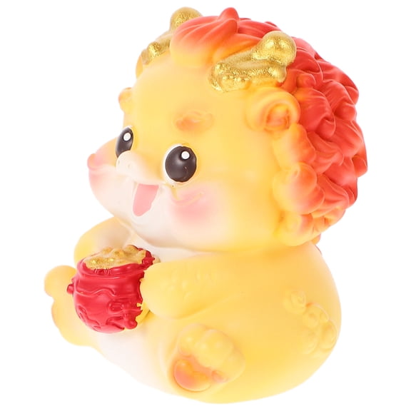 OUNONA Multi Color Resin Dragon Figurine Decorative Zodiac Dragon Ornament for Desk Car