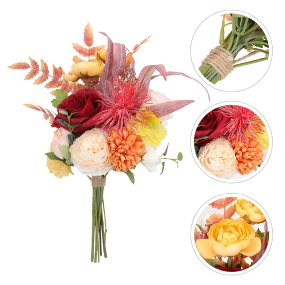 OUNONA Multi-Color Artificial Flowers for Home and Wedding Decoration, Plastic Simulation Plants, 1 Bunch