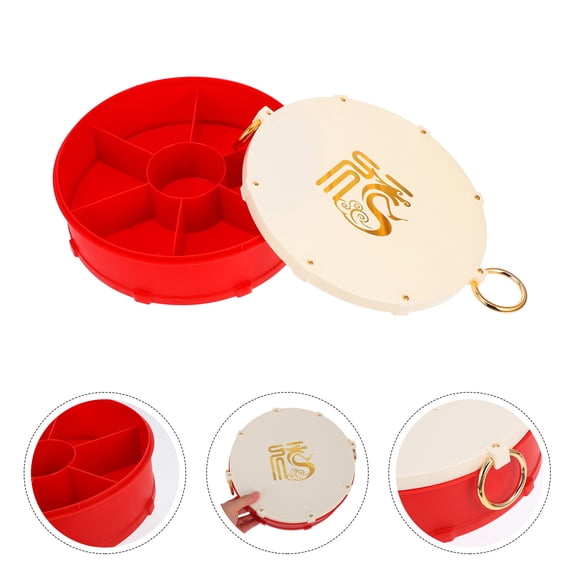 OUNONA Multi Compartment Snack Container Vintage Candy Dish with Tight Seal Lid for Freshness