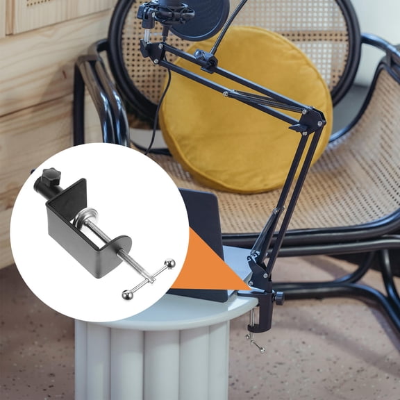 OUNONA Multi-Functional Black Table Mount Clamp with Adjustable Screw for Home