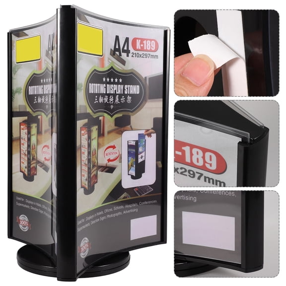 OUNONA Multi Side Acrylic Menu Holder with Stable Base for Menus and Brochures