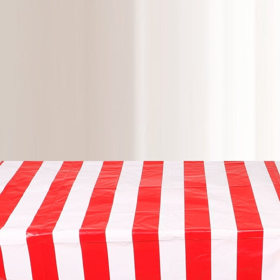 OUNONA Multi Stripe Party Tablecloth Reusable and Easy to Clean for Circus and Birthday Parties