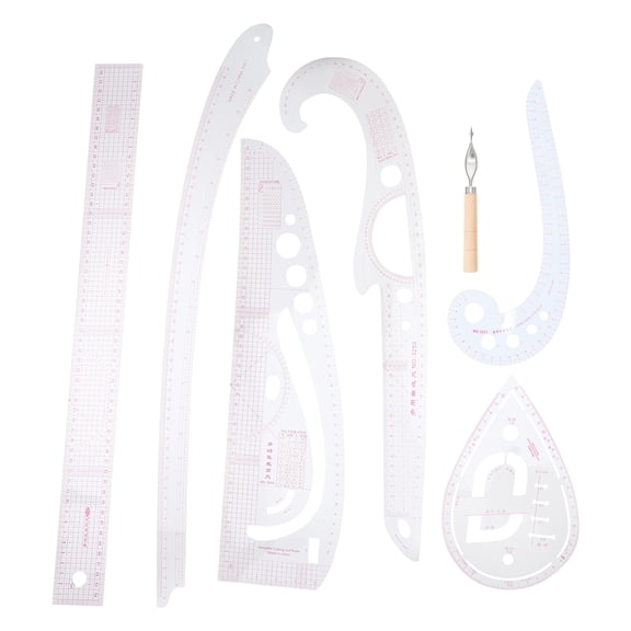 OUNONA Multi-Function Clothing Cutting Ruler Set for Accurate Measurement and Tailoring Sample Proofing Tools