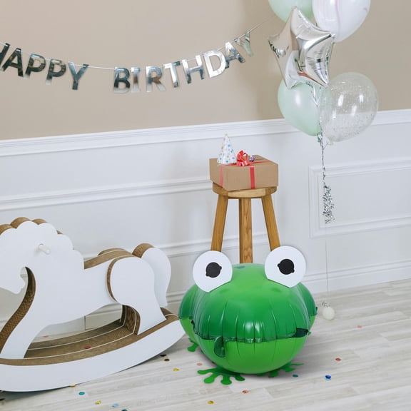 OUNONA Multicolor Inflatable Walking Frog Balloon Foil Aluminum Animal Party Decoration for Festive Decor