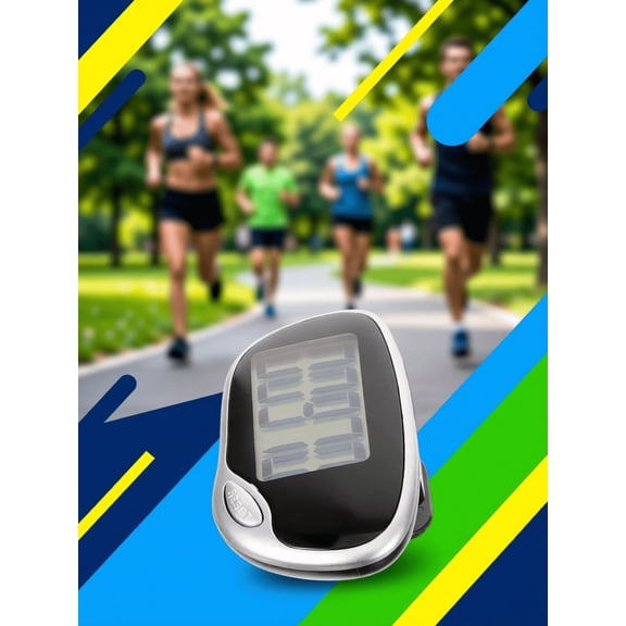 OUNONA Professional Black Large Screen Step Counter Fitness Pedometer