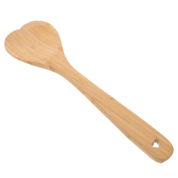 LABELEPH Bamboo Heart-Shaped Spoon Romantic Design For Home Users 1Pcs 11.8X3.3X0.4In