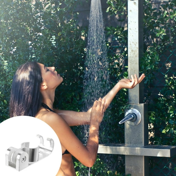 OUNONA Multifunctional Shower Seat with Hook for Home Use Silver Adjustable 3.5 inches