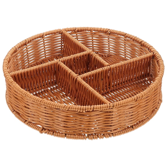 OUNONA Multifunctional Storage Basket for Snacks and Dried Fruits in Light Brown Plastic Color Compact Size