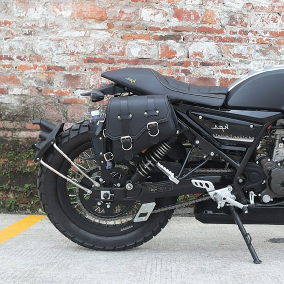 OUNONA Multifunctional Waterproof Motorcycle Saddle Bag in Black PU with Multi Pockets for Long Rides