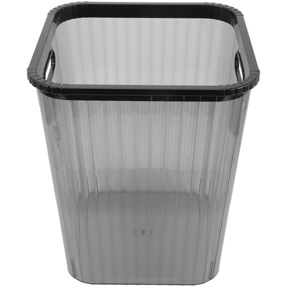 OUNONA Multiuse Black Clear Trash Bucket for Office and Home with Chic Design